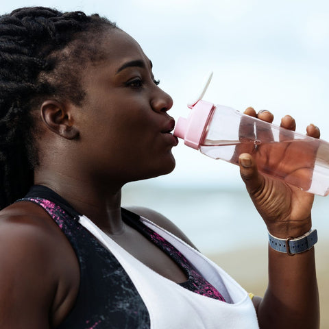 person drinking water