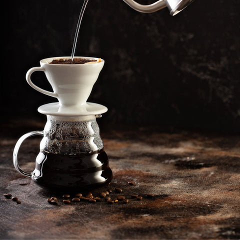 coffee glass mug with pourover ceramic