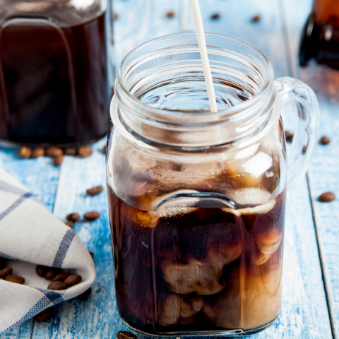 cold brew coffee in mason jar